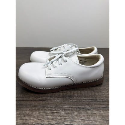 Footmates Willy Oxford Boys 13.5 White Leather Lace Up Classic Preppy EUC2