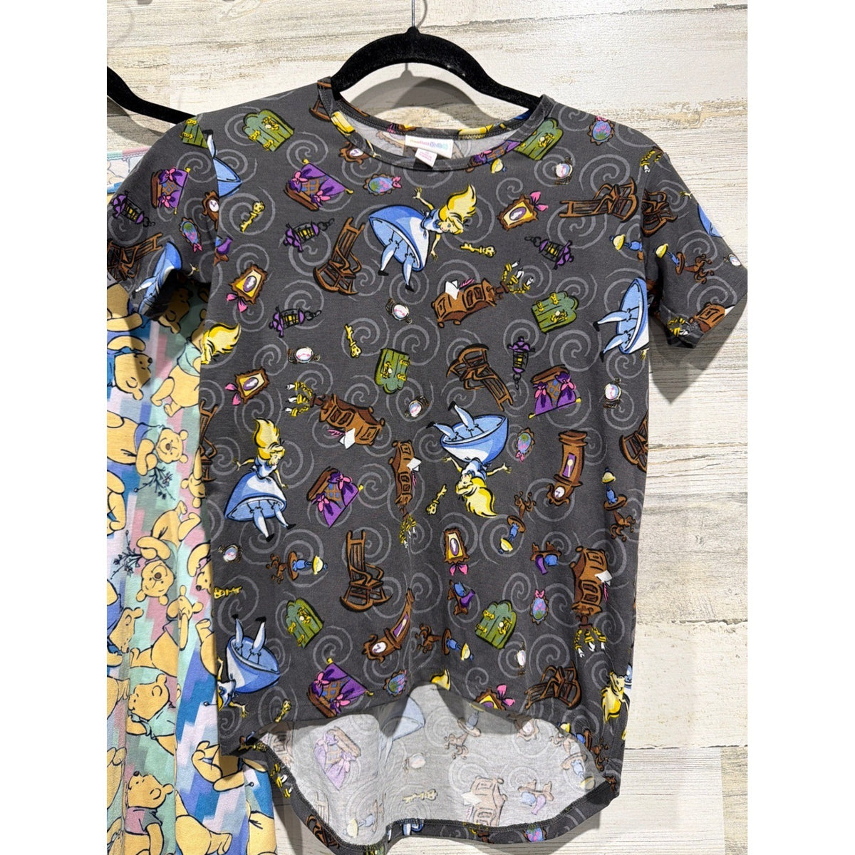 LuLaRoe Dress Tunic Girls 8 Disney Winnie The Pooh Alice Wonderland1