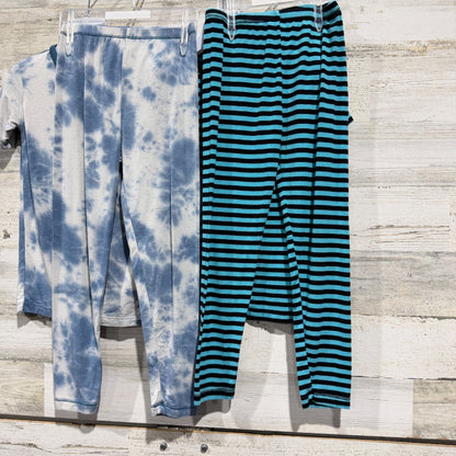 KicKee Pants Pajama Set Lot Boys Size 6 Blue Tie Dye Striped Bamboo GUC*5