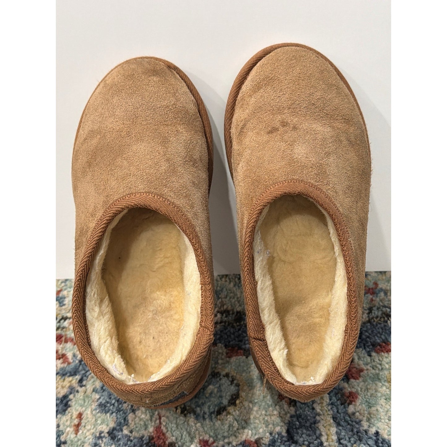 Australian Made Slippers Kids Size 4 Youth Brown Shearling Suede Cozy3