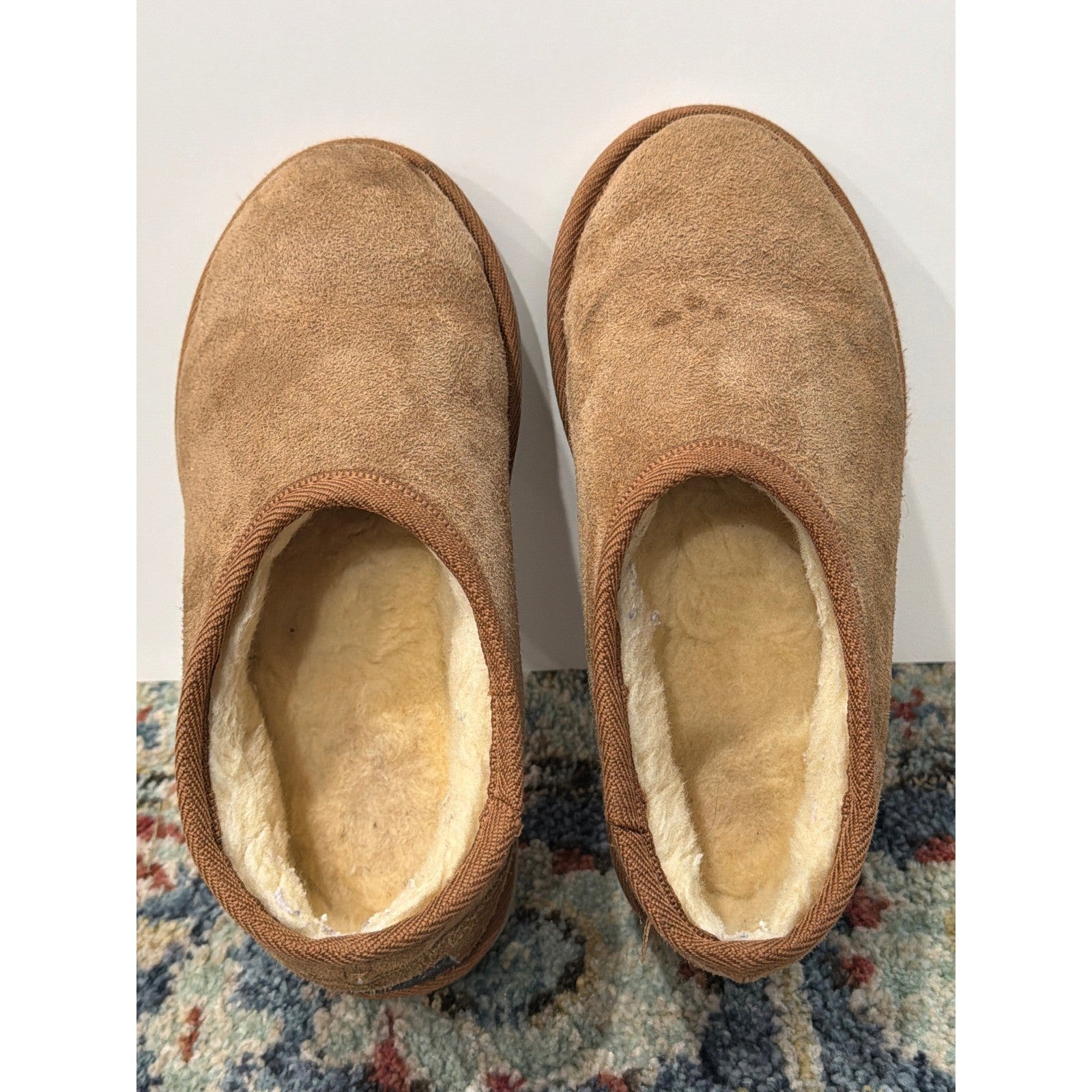 Australian Made Slippers Kids Size 4 Youth Brown Shearling Suede Cozy3