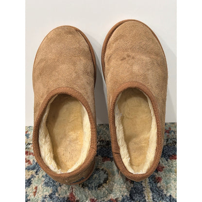 Australian Made Slippers Kids Size 4 Youth Brown Shearling Suede Cozy3