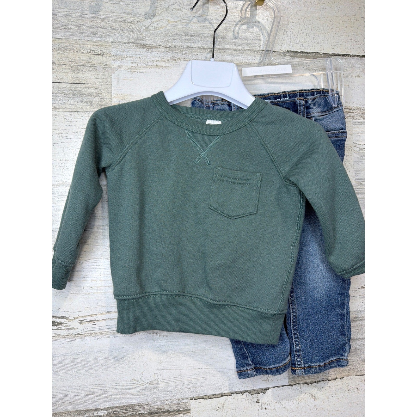 OshKosh Wrangler Old Navy Boys 12M Blue Green Plaid Bundle Gorpcore4