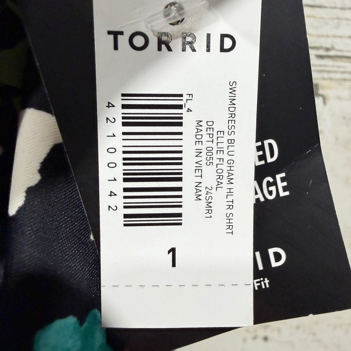 Torrid Ellie Floral Swimdress Women Size 1 Black Multi Nylon Spandex Modern NWT2