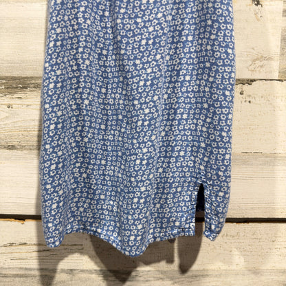 Abercrombie Kids Smocked Floral Cami Dress Girls 7/8 Blue Viscose Boho EUC2