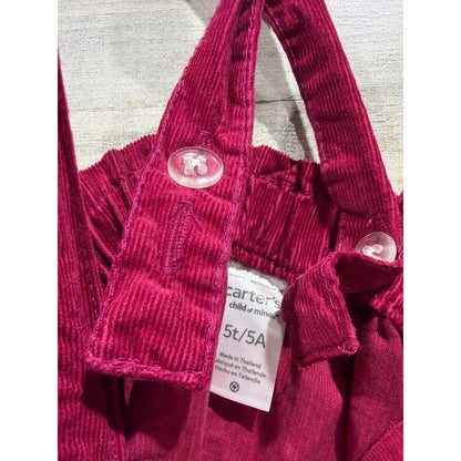 Suspender Skirts Girls 5T Burgundy Green Velvet Corduroy EUC4