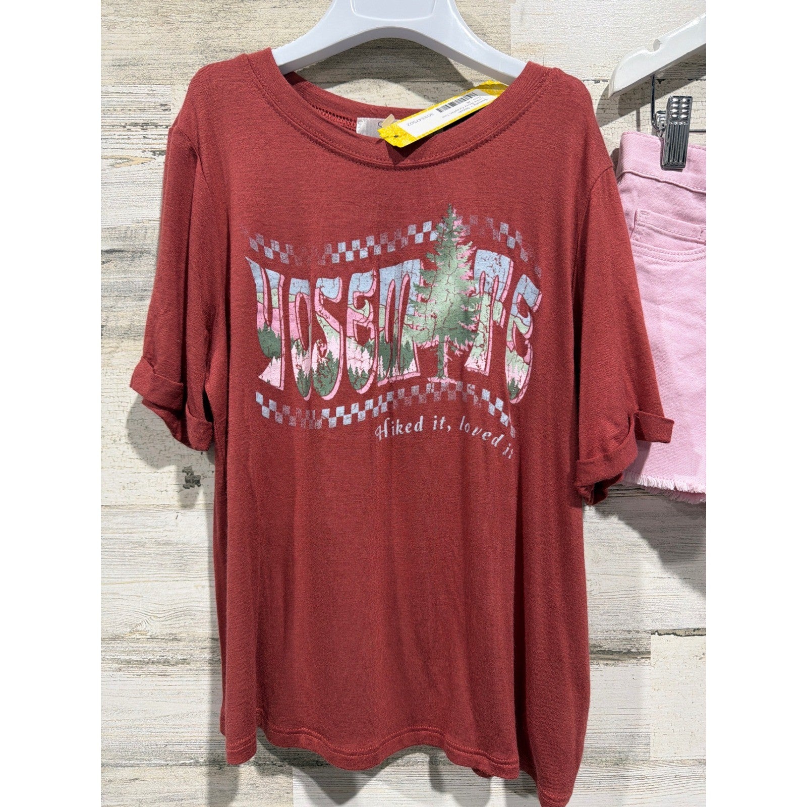 Society Stitch OshKosh Outfit Girls M 7 Red Pink Yosemite Shorts Set NWT1