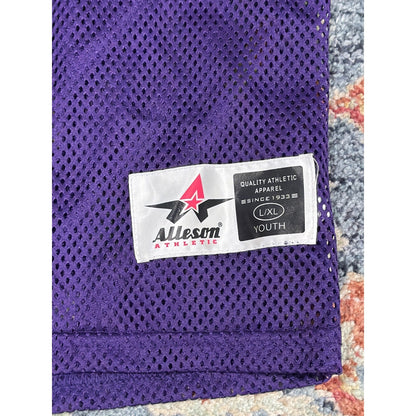 Alleson Athletic Football Jersey Boys L / XL Purple Mesh Practice Youth EUC1
