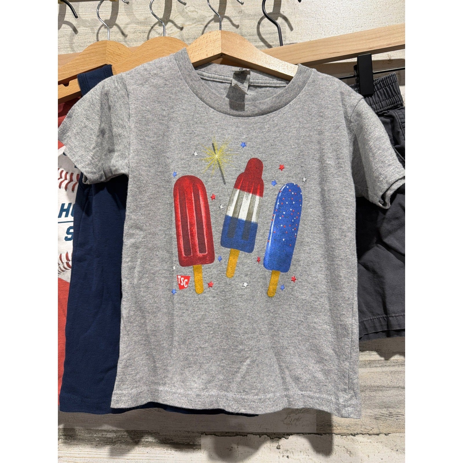 Boys 4T Bundle Graphic Tees Red White Blue  Baseball Shorts Summer Playwear1