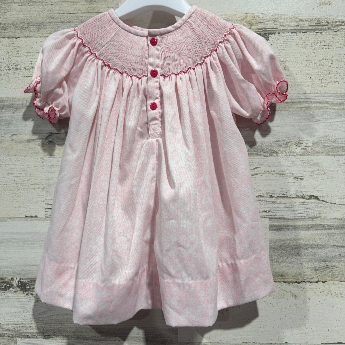 Poppy Kids Turkey Smocked Dress Girls 24M Pink Corduroy Thanksgiving Holiday EUC3