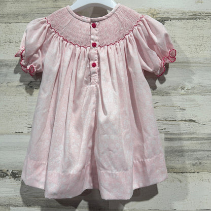 Poppy Kids Turkey Smocked Dress Girls 24M Pink Corduroy Thanksgiving Holiday EUC3