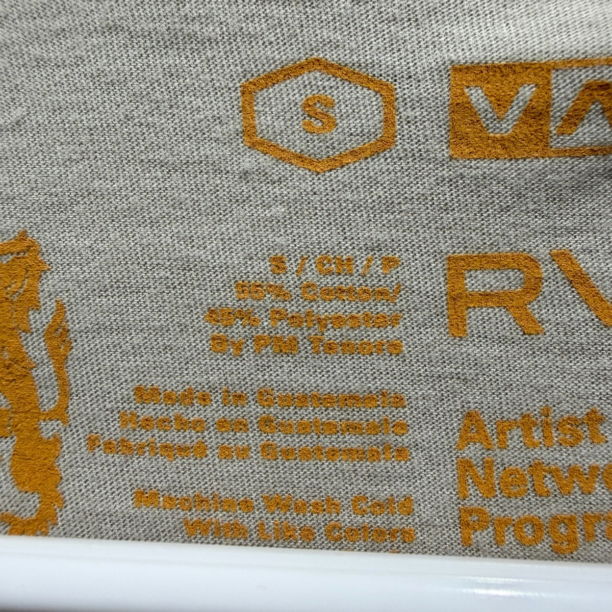 RVCA Artist Network Program Graphic T-Shirt Men Small Tan Cotton Blend Surf3