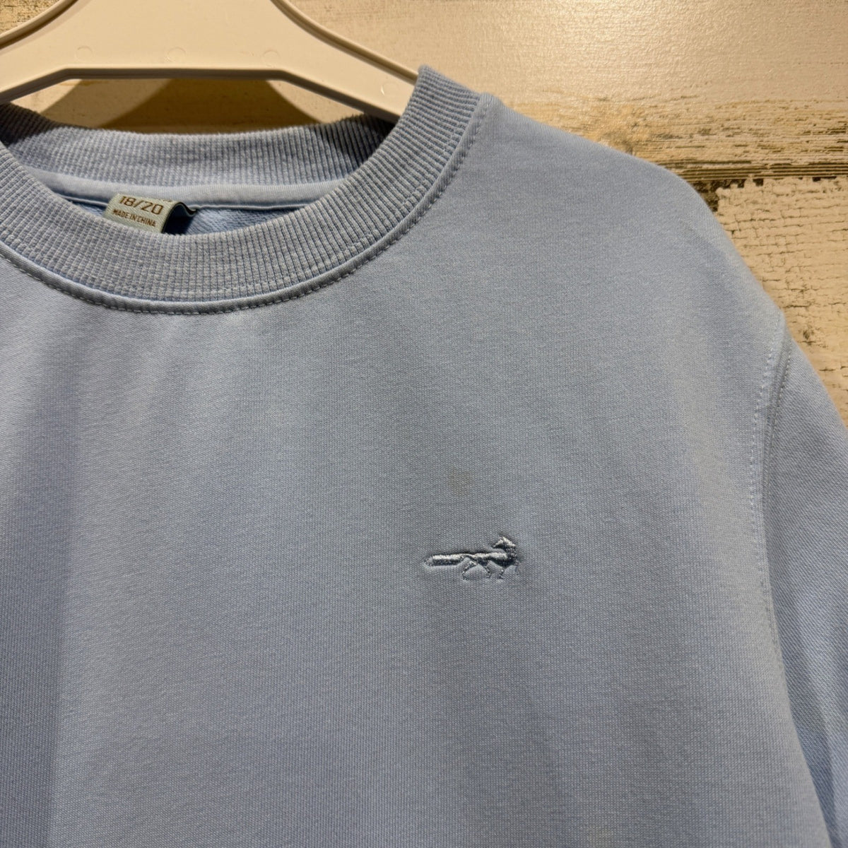 Class Club Sweatshirt Kids 18/20 Light Blue Fox Logo Preppy *Flawed1