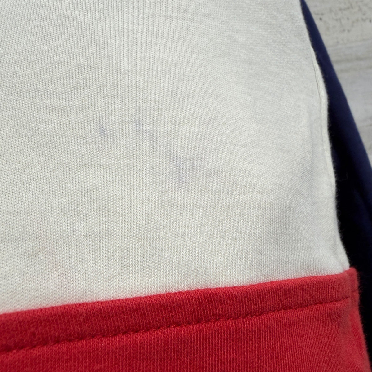 The Beaufort Bonnet Company Rugby Shirt Boys 7 Navy White Red Colorblock *Flawed3