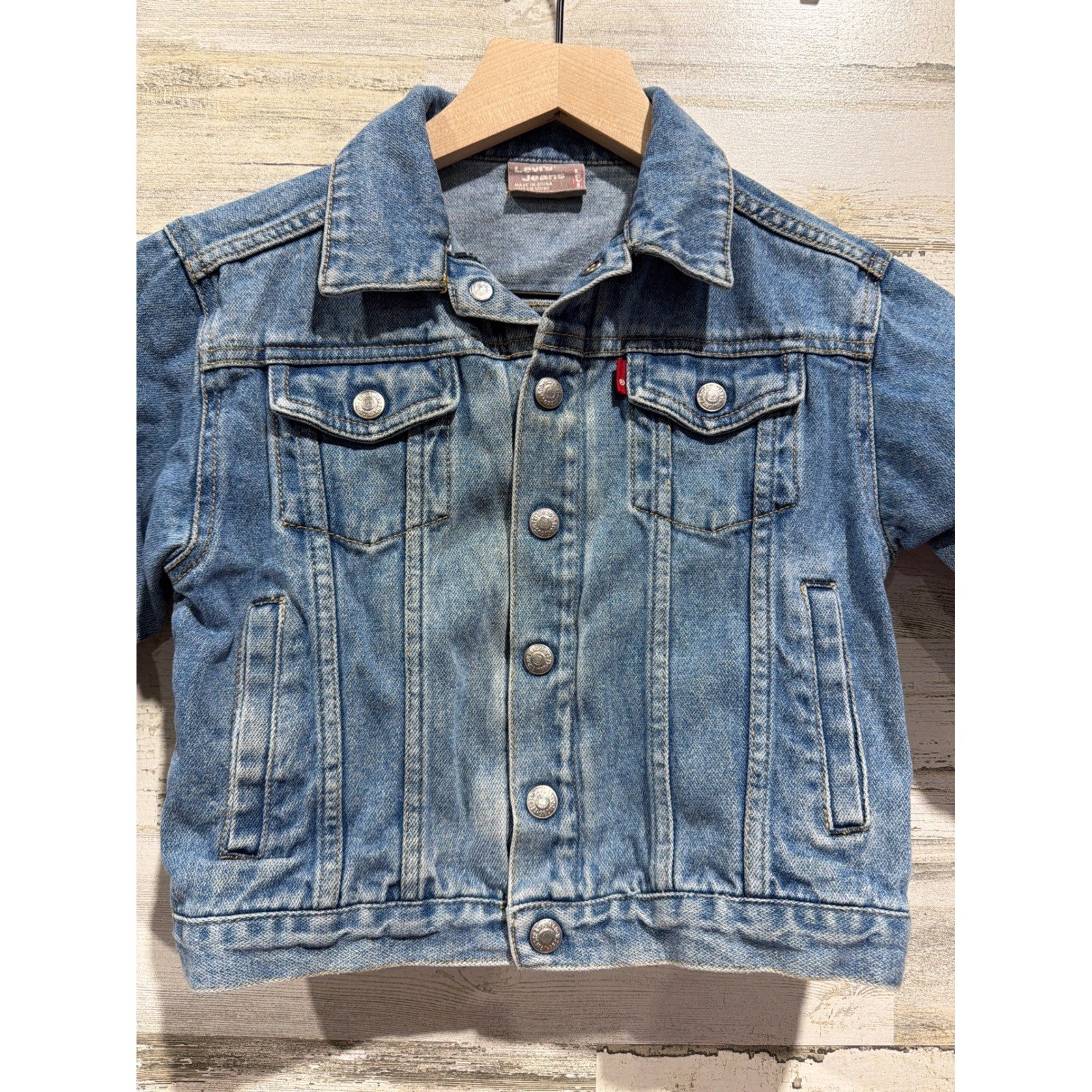Vintage Y2K Levis 3T Denim Trucker Jacket Haddad Maroon Tag Blank R Only Tab1