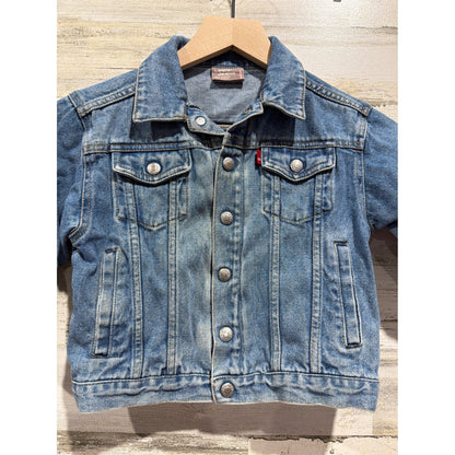 Vintage Y2K Levis 3T Denim Trucker Jacket Haddad Maroon Tag Blank R Only Tab1