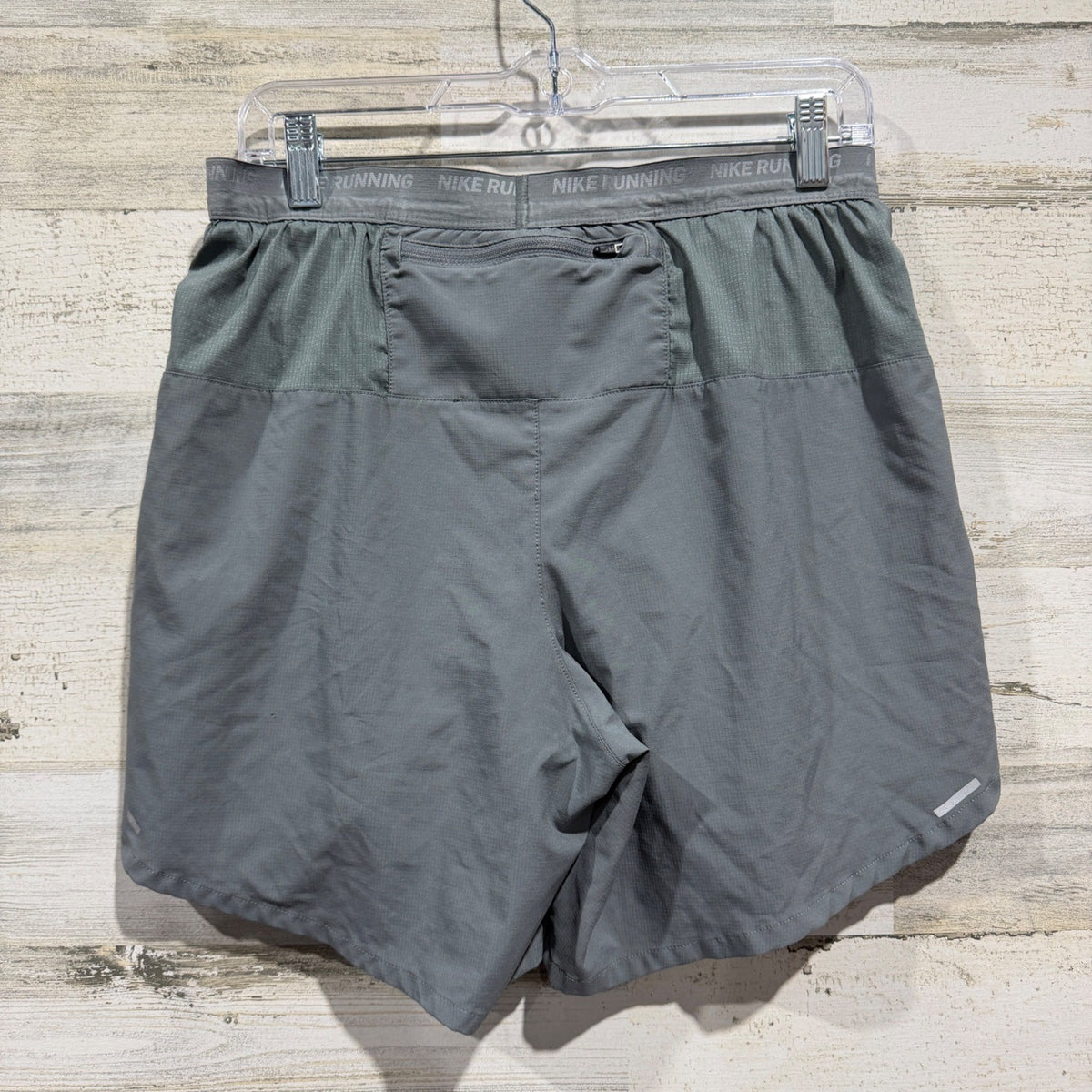 Nike Dri-FIT Running Shorts Men L Grey Polyester Ripstop Activewear EUC3