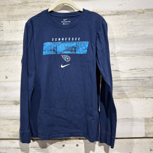 Nike Tennessee Titans Long Sleeve Shirt Boys XL Navy Blue Cotton NFL EUC0