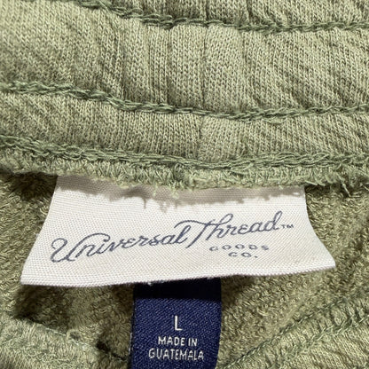 Universal Thread Textured Knit Shorts Women Large Green Cotton Modal Casual EUC1