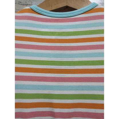 Kickee Pants Coverall Girls 18-24M Beach Day Stripe Bamboo Pajama NWT4