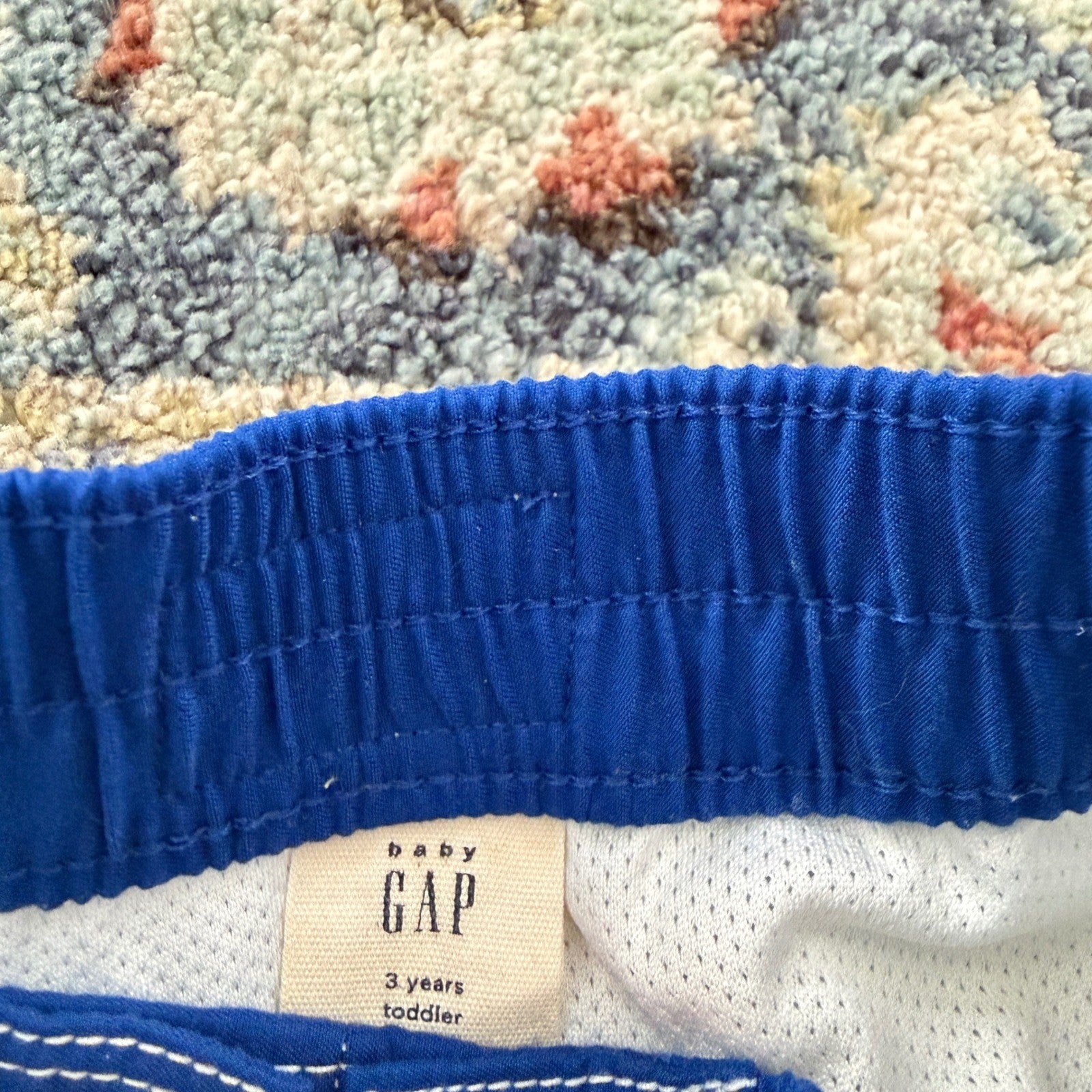 Baby Gap Swim Trunks Boys 3T Blue Striped Surf Shop Summer EUC1