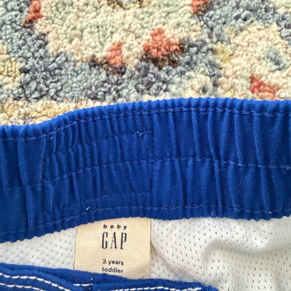 Baby Gap Swim Trunks Boys 3T Blue Striped Surf Shop Summer EUC1