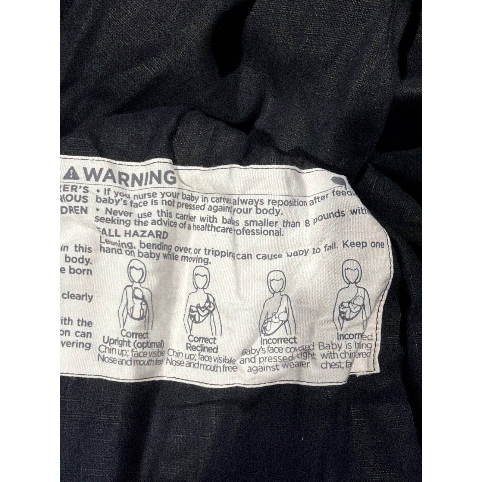 Wildbird Ring Sling Baby Carrier Kids Black Linen Gold Ring Boho EUC2