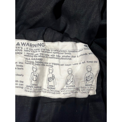 Wildbird Ring Sling Baby Carrier Kids Black Linen Gold Ring Boho EUC2
