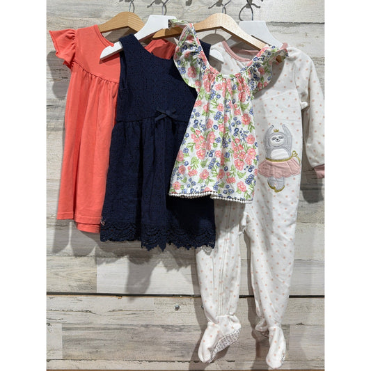 Carter's H&M Isaac Mizrahi Dress Tunic Sleeper Bundle Girls 2T Floral Lace EUC0