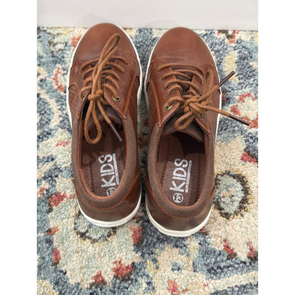 Hawkwell Oxford Sneaker Boys Size 13 Brown Faux Leather Casual Preppy EUC4