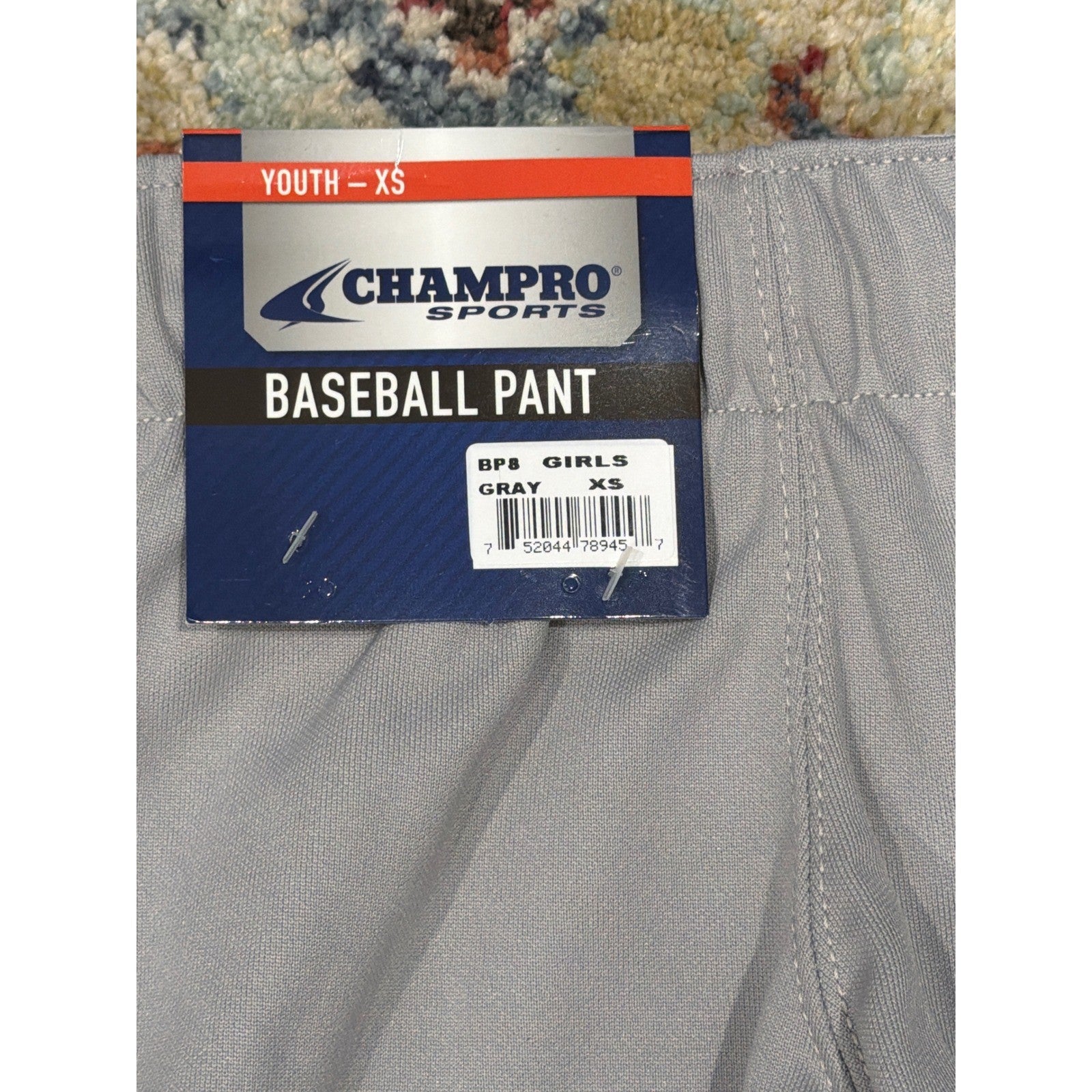 Champro Sports Softball Pants Girls XS Gray Elastic Waist Cuffs NWT2