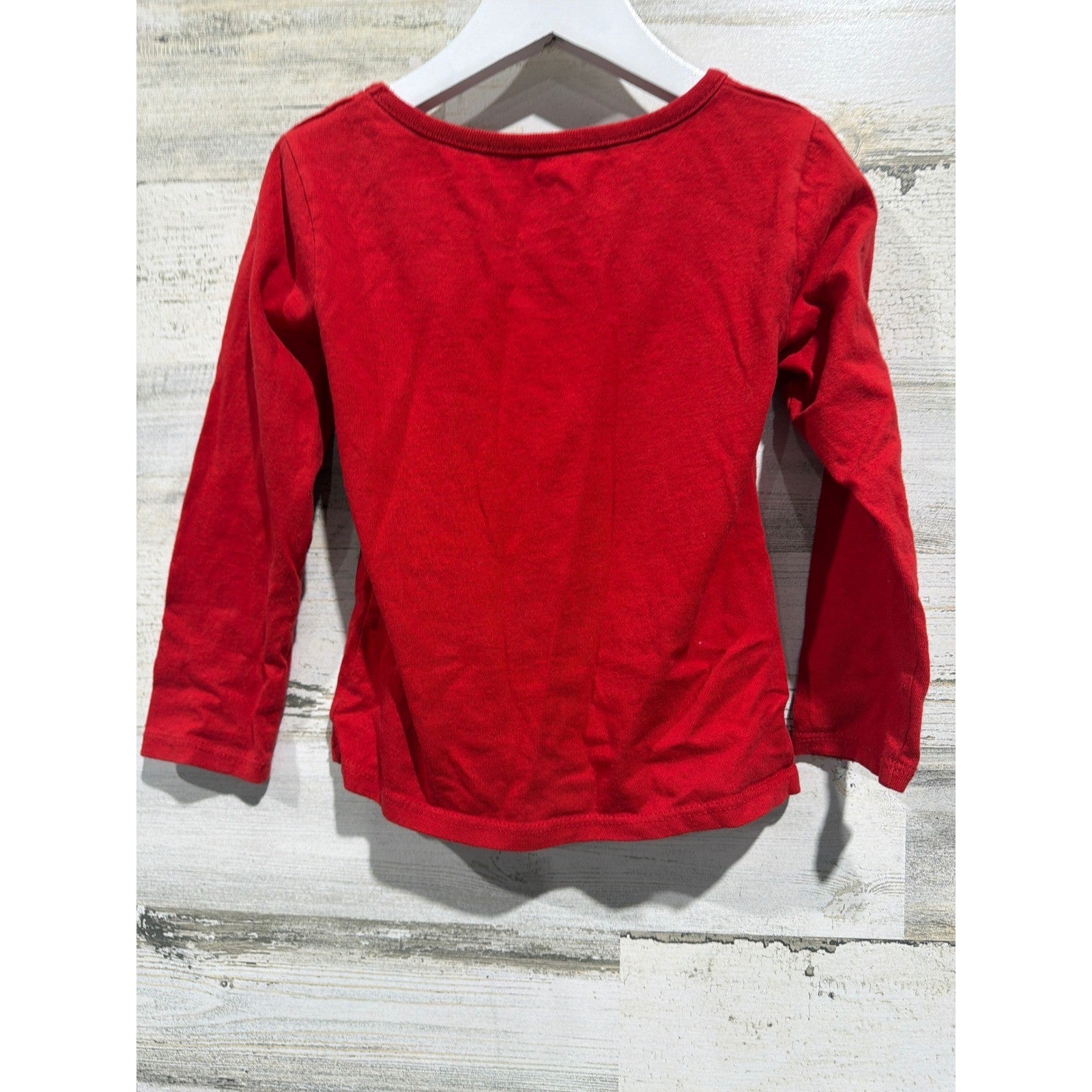Paw Patrol Long Sleeve Shirt Kids Size 4 Red Holiday Deck the Paws EUC3