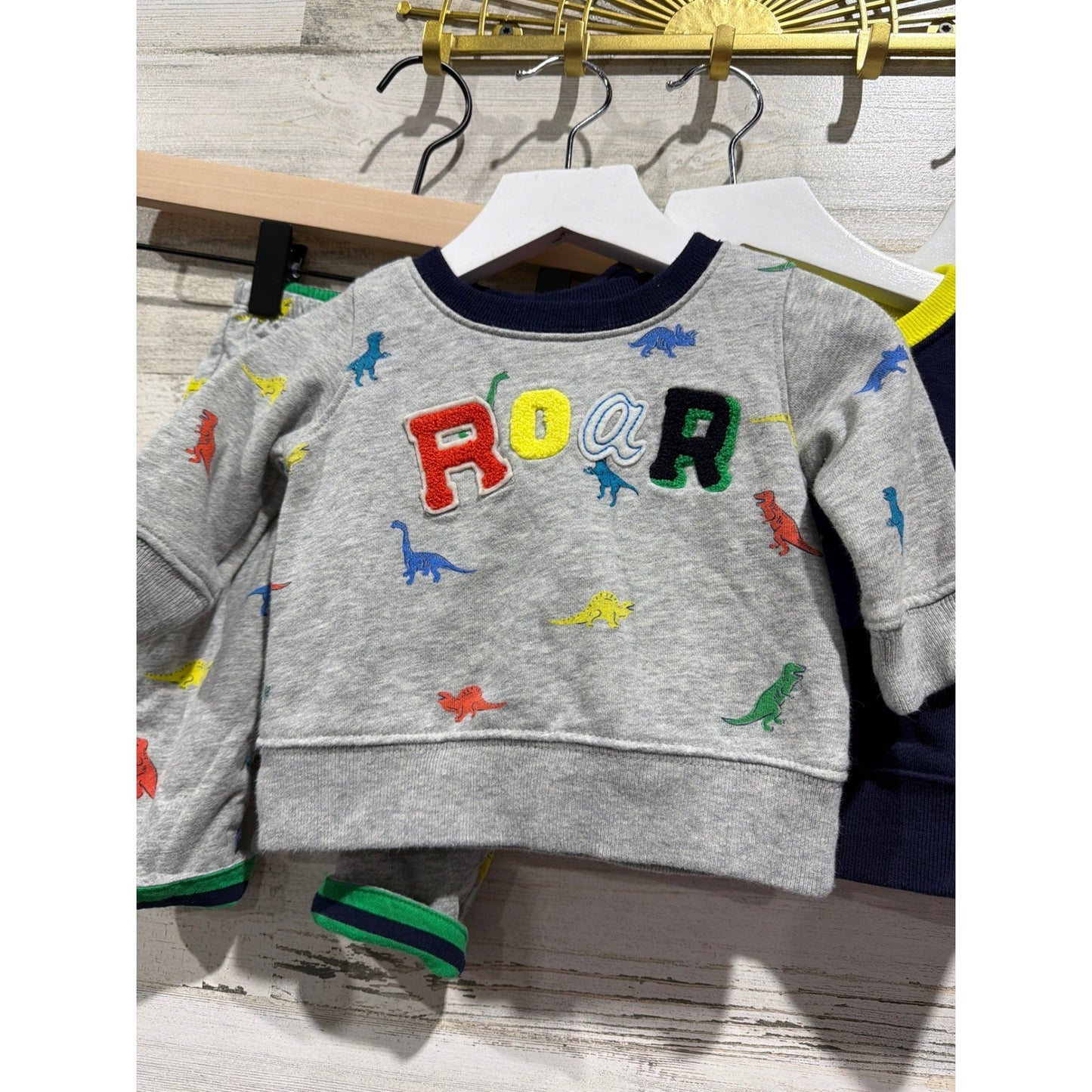 Baby Gap Sweatshirt Bundle Boys 3-6M Soft  Dinosaur Reversible EUC1