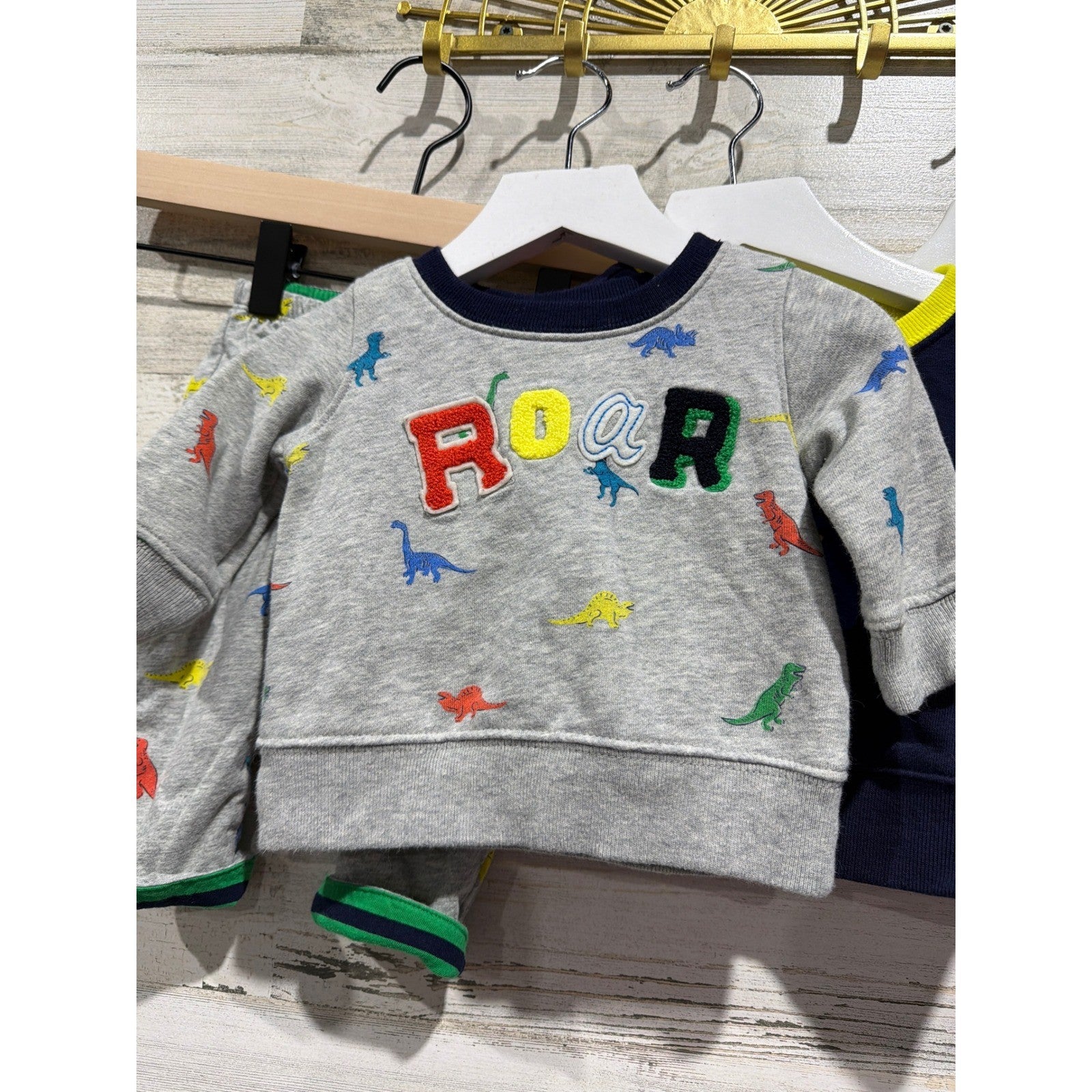 Baby Gap Sweatshirt Bundle Boys 3-6M Soft  Dinosaur Reversible EUC1