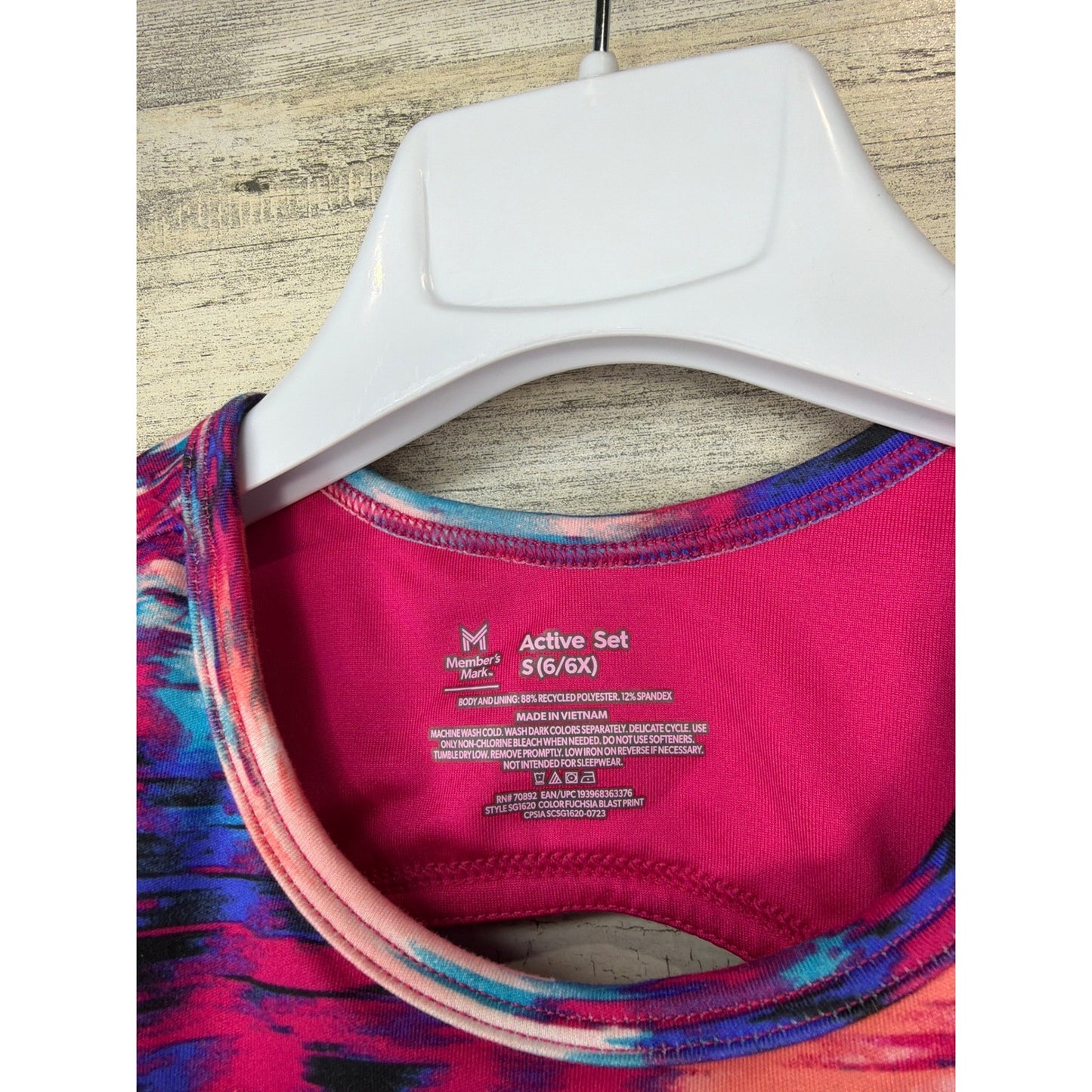 Member's Mark Active Set Bundle Girls Size 6/6X Colorful Floral Space Dye EUC2