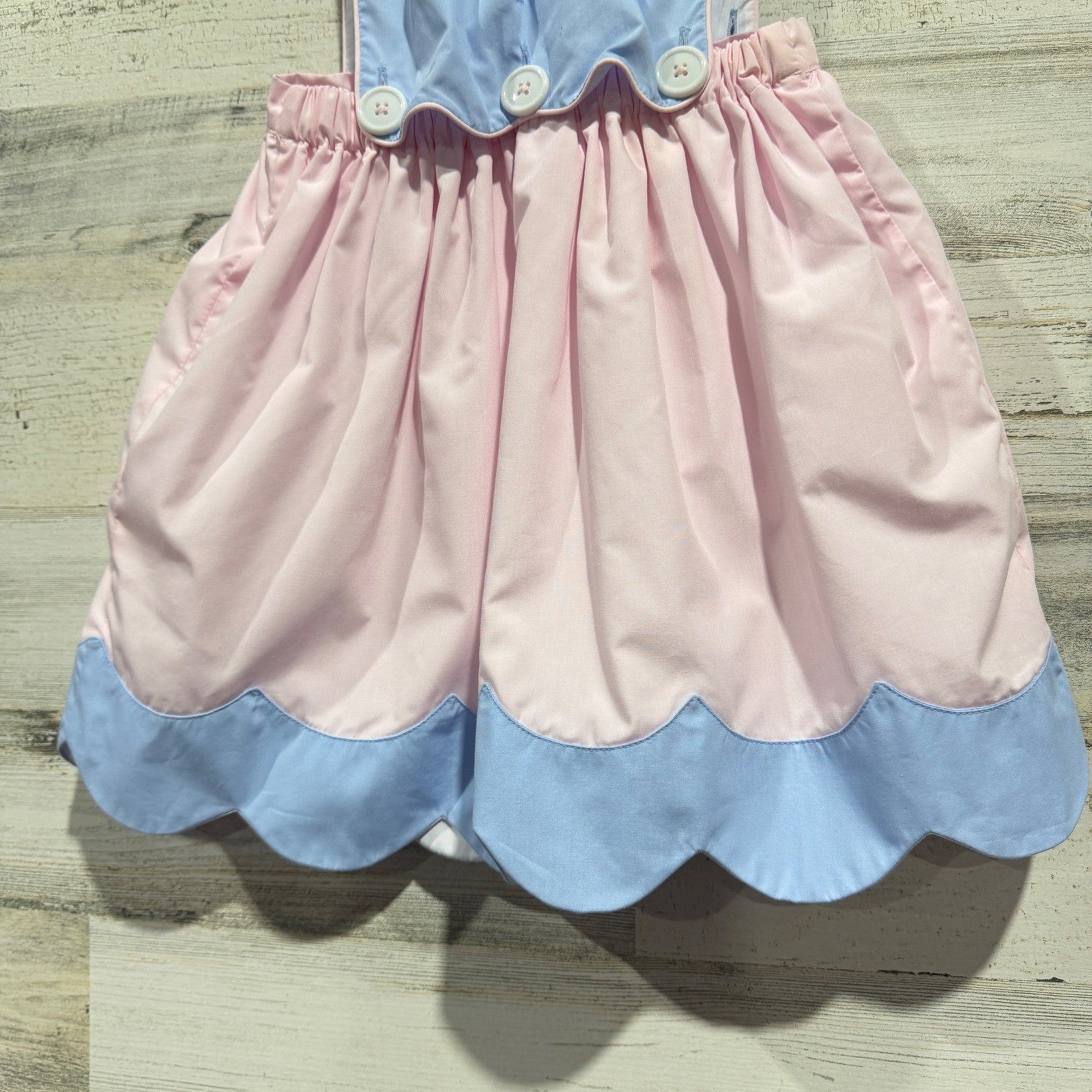 The Beaufort Bonnet Company Girls 4T Dress Pink Blue Swan Scalloped Preppy5