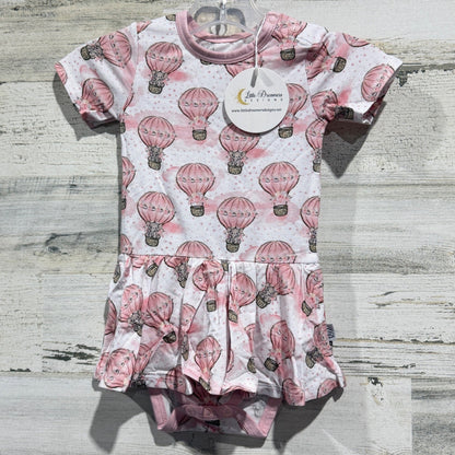 Little Dreamers Designs Romper Dress Girls 12-18M Pink Bamboo Whimsical NWT0