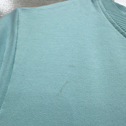Pique Nique Sweatshirt Girls 14 Aqua Blue Floral C Patch Preppy *Flawed2