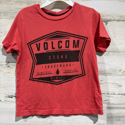 Volcom Graphic Tee Boys 3T Red Stone Trademark Skater GUC*0
