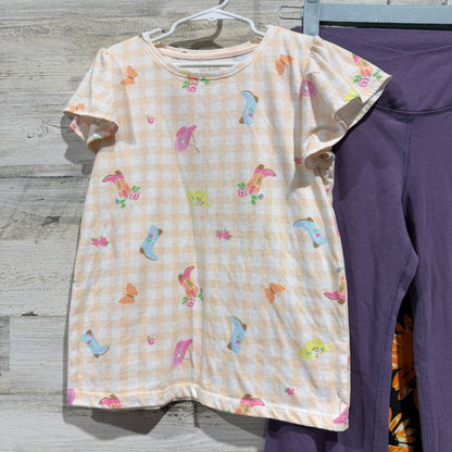 Dolly Parton Old Navy 4pc Outfit Set Girls 10 12 Purple Floral Western Flare3