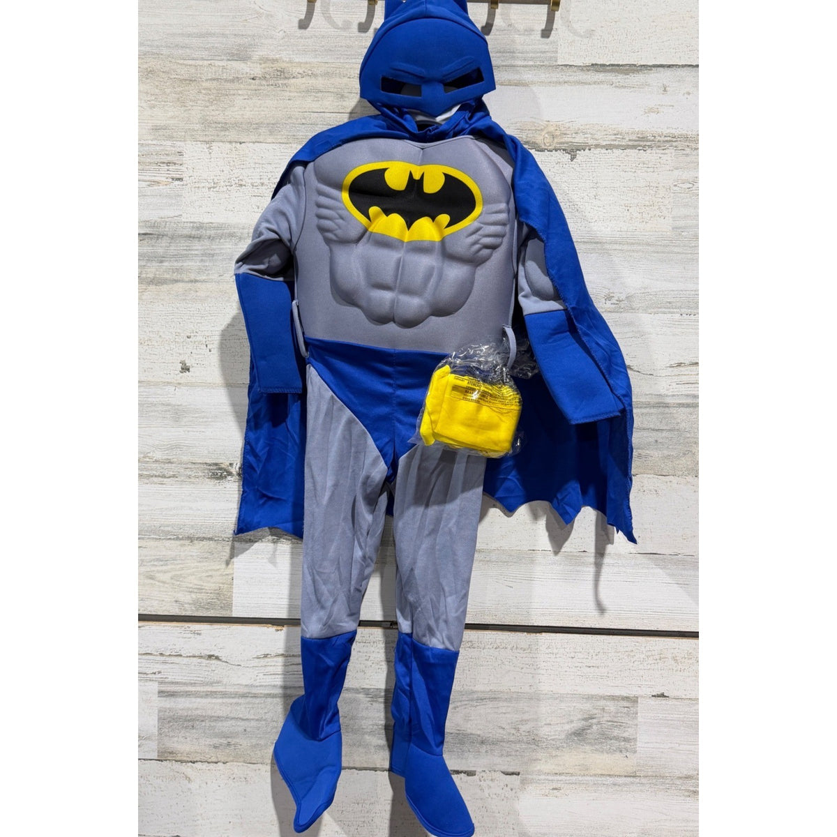 Batman Costume Toddler Boys 2-4 Blue Muscle Chest Superhero Halloween NWT0