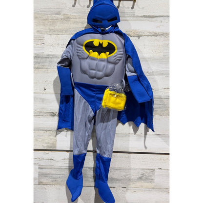 Batman Costume Toddler Boys 2-4 Blue Muscle Chest Superhero Halloween NWT0