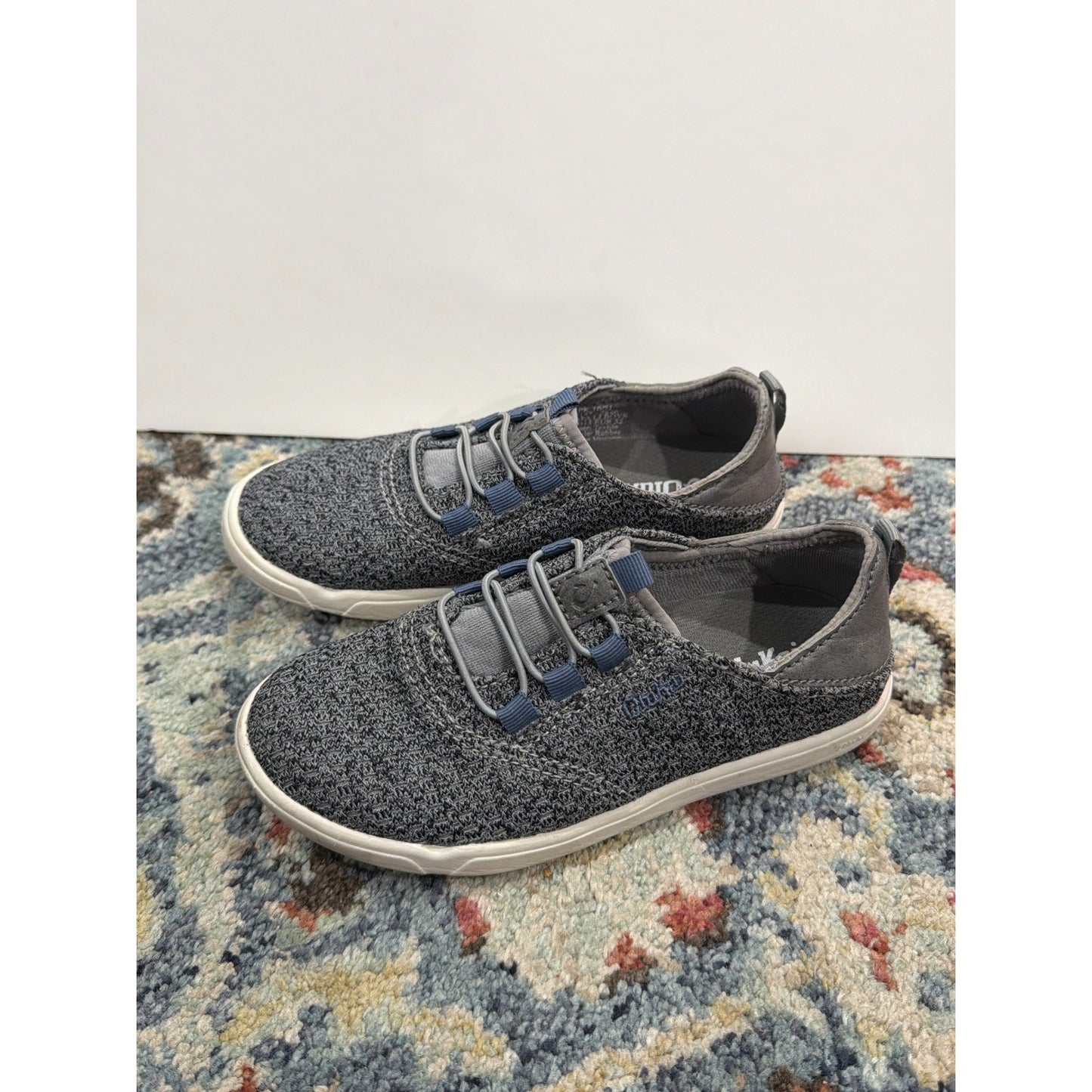 Olukai Nohea Moku Boys Size 13 Gray Mesh Slip On Sneakers EUC2