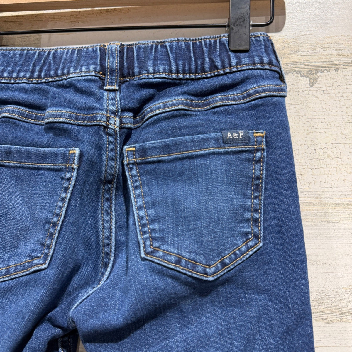 Abercrombie Kids High-Rise Flare Jeans Girls 7/8 Long Blue Denim Cotton EUC5