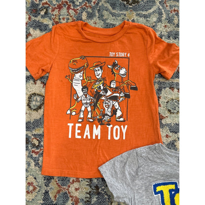 Disney Cotton On Kids Toy Story T-Shirt Bundle Boys 4 Orange Grey Graphic1