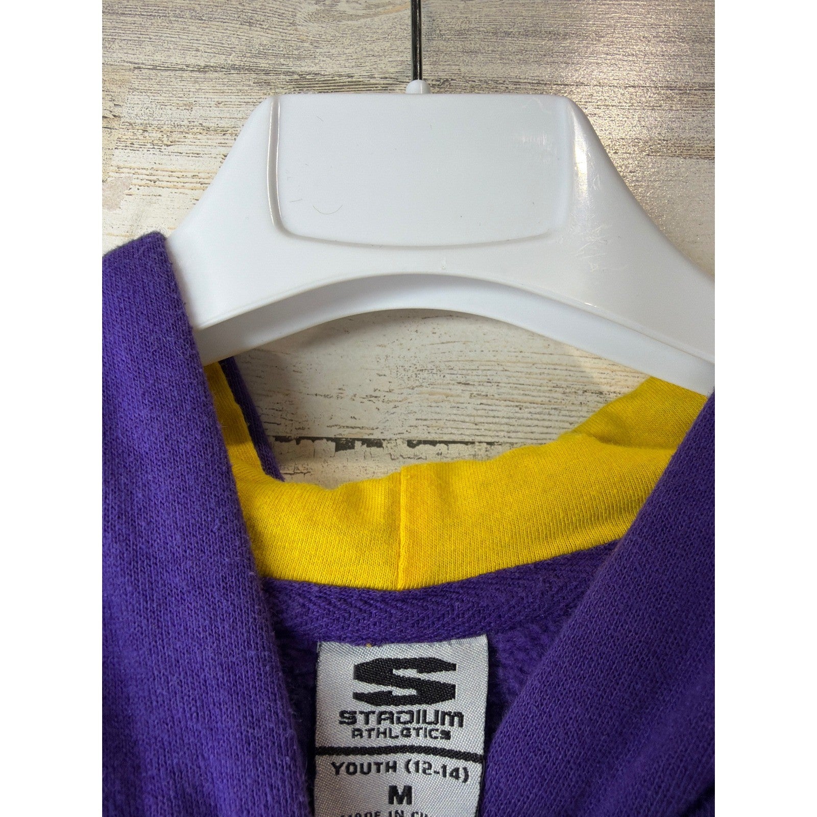 LSU Tigers Full Zip Hoodie Youth Medium 12-14 Purple Embroidered Gameday EUC2