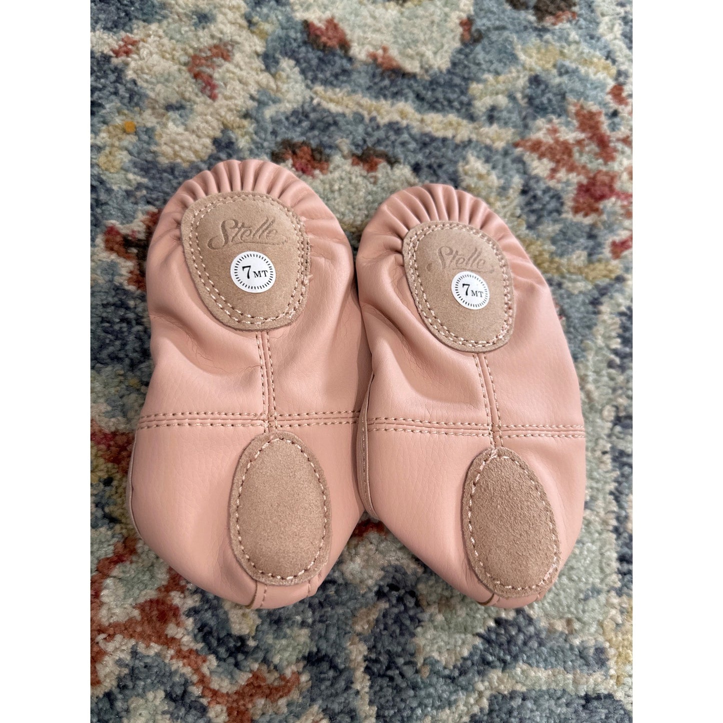 Stelle Ballet Shoes Toddler 7 Pink Elastic Strap Faux Leather NEW2
