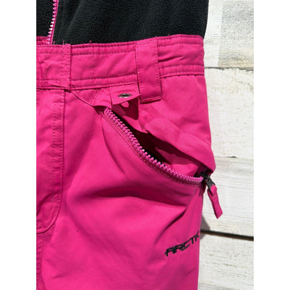Arctix Snow Bib Overalls Girls Large Pink Black Insulated Ski Pants GUC*10