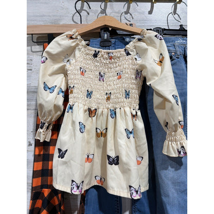 Outfit Bundle Girls Size 6 Multi Butterfly Plaid Denim GUC1