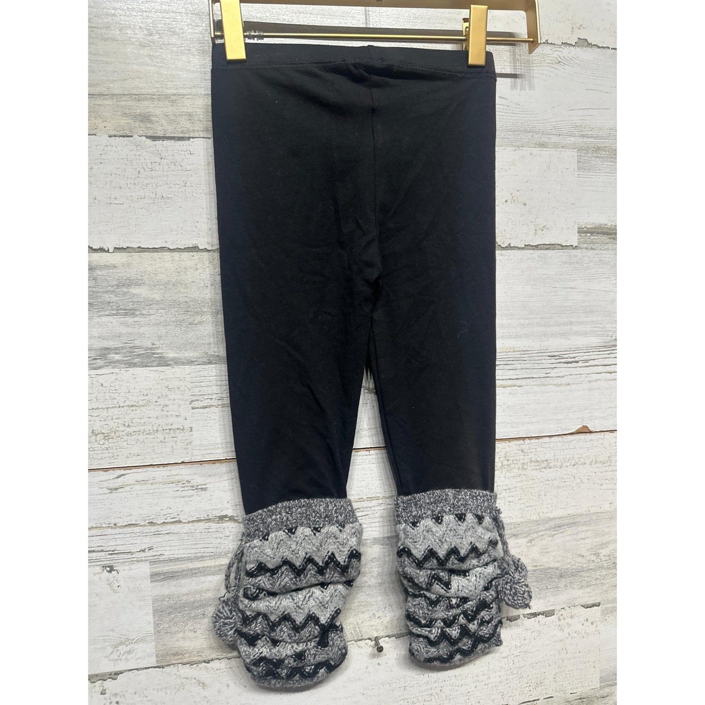 Mimi & Maggie Leggings Girls 4 Grey Chevron Knit Leg Warmer Boho NWT Flaw3